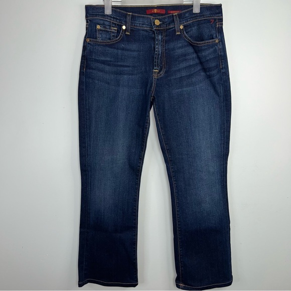7 For All Mankind Denim - 7 For All Mankind Dark Wash Blue Bootcut Mid Rise Jeans Women’s Size 32